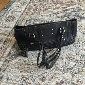 Kate Spade Black Shoulder Bag with Tassels